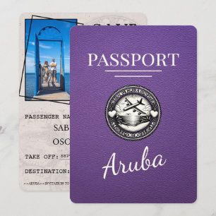 Lila Aruba Reisepass Save The Date