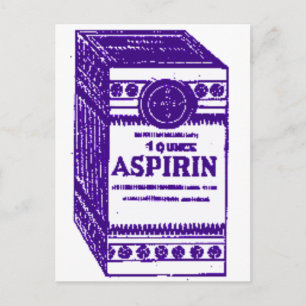 Lila Aspirin Postkarte