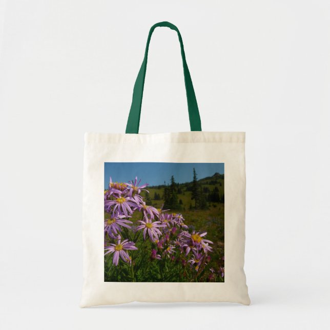Lila Aster-Blume auf dem Rainier Tragetasche (Vorne)