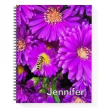 Lila Aster Blume Journal - Personalisiert