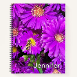 Lila Aster Blume Journal - Personalisiert Notizbuch