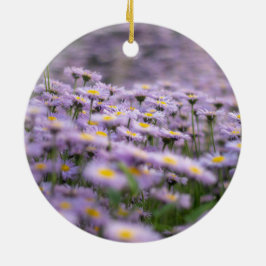 Lila Aster-Blume Keramik Ornament