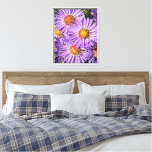 Lila Aster-Blumen Floral Leinwanddruck