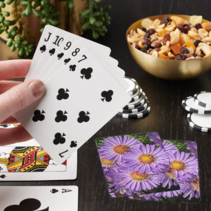 Lila Aster-Blumen Floral Spielkarten