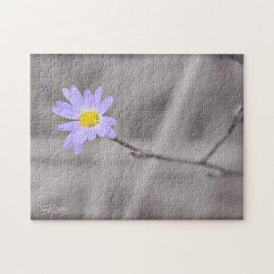 Lila Aster in selektiver Farbe Puzzle