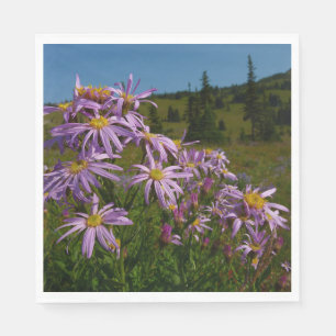 Lila Asterblüten am Mount Rainier Serviette