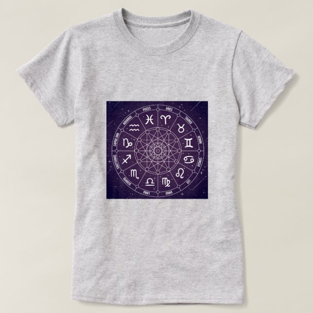 Lila Astrologie T-Shirt (Design vorne)