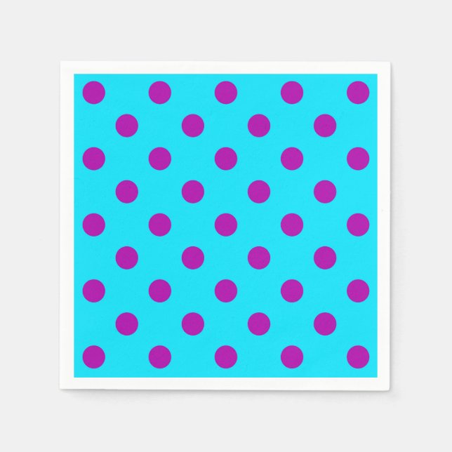 Lila auf Blau Punkte Muster Design Serviette (Vorderseite)