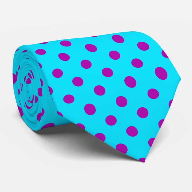 Lila auf blauem Punkte-Muster-Design Krawatte (Von Creator hochgeladen)