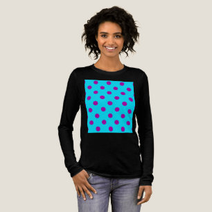 Lila auf blauem Punkte-Muster-Design Tri-Blend Shirt