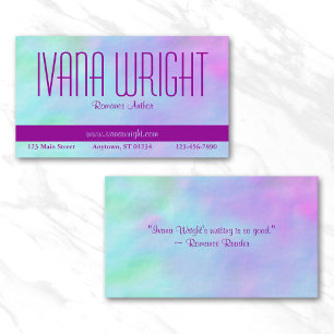 Lila auf Blues Author Business Card Visitenkarte