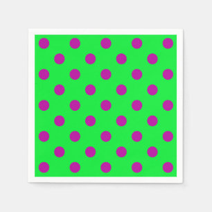 Lila auf grünem Polka-Punkte-Musterdesign  Serviette