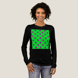 Lila auf grünem Polka-Punkte-Musterdesign Tri-Blend Shirt
