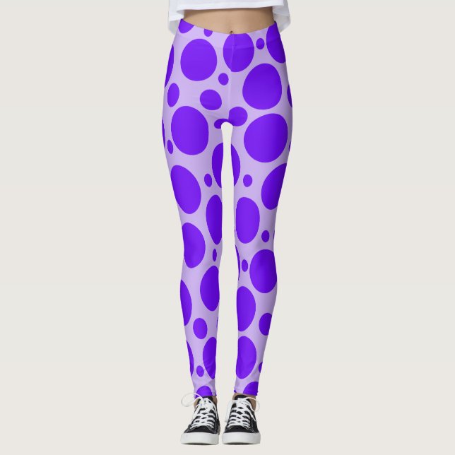 Lila auf Lila Polka Dot Leggings (Vorderseite)