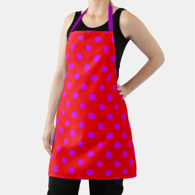 Lila auf Red Polka Dots Design Schürze (Von Creator hochgeladen)