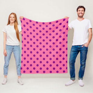 Lila auf rosa Polka Dots Design Fleecedecke