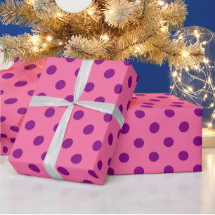 Lila auf rosa Polka Dots Design Geschenkpapier