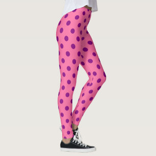 Lila auf rosa Polka Dots Design Leggings