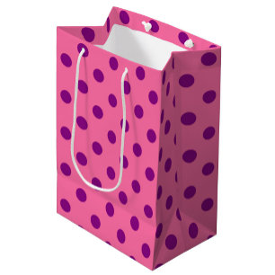 Lila auf rosa Polka Dots Design Mittlere Geschenktüte