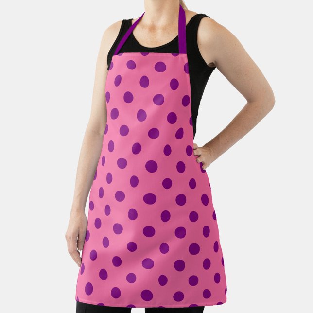 Lila auf rosa Polka Dots Design Schürze (Von Creator hochgeladen)