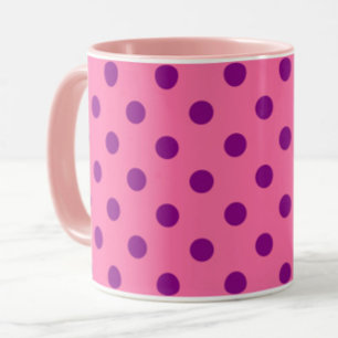 Lila auf rosa Polka Dots Design Tasse