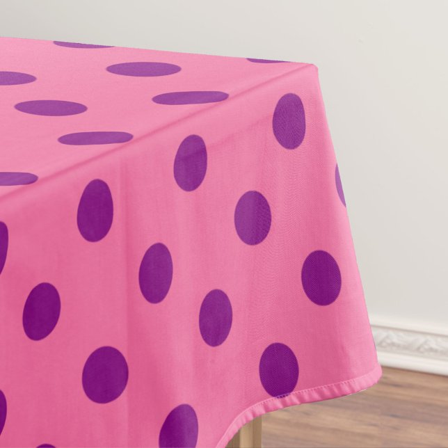 Lila auf rosa Polka Dots Design Tischdecke (Von Creator hochgeladen)