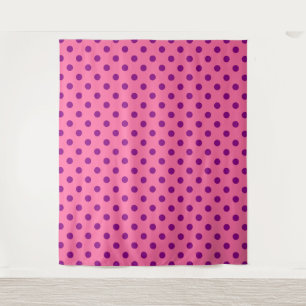 Lila auf rosa Polka Dots Design Wandteppich