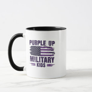 Lila aufgewachsene militärische Kinder Awreness Mo Tasse