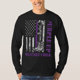 Lila aufgewachsene militärische Kinder Monat Re T-Shirt
