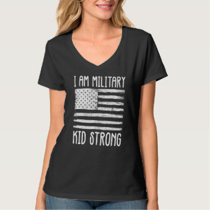 Lila aufgewachsene militärische Kinder T-Shirt
