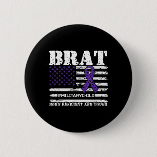 Lila aufgewachsene militärische Kindermonate Proud Button