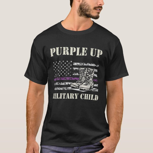 Lila aufgewachsene Shirts Militärische Kinderarmee (Vorderseite)