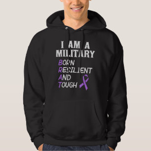 Lila aufgewachsenes militärisches Kind Monat I bin Hoodie