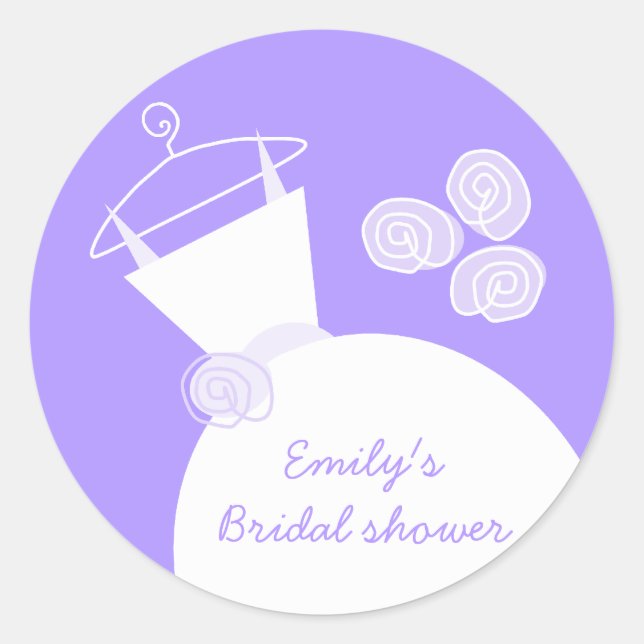 Lila Aufkleber "Brautparty" rund um das Hochzeitsk (Vorderseite)