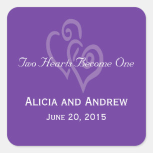 Lila Aufkleber für die Gastgeschenk Hochzeit "Whit