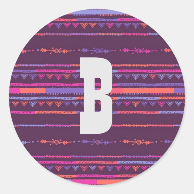 Lila Aufkleber und Umschlag Aufkleber für Stammdru (Vorderseite)