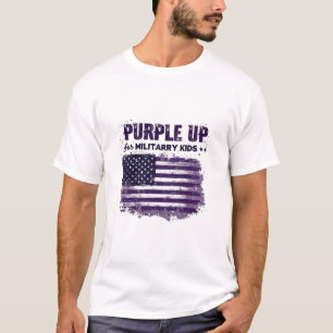 Lila Aufwärtstempo für militärische Kinder T-Shirt