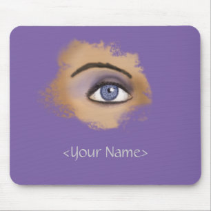 Lila Augen-Make-up Mousepad