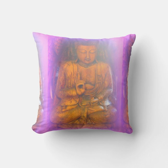 lila Aura Buddha Kissen (Vorderseite)