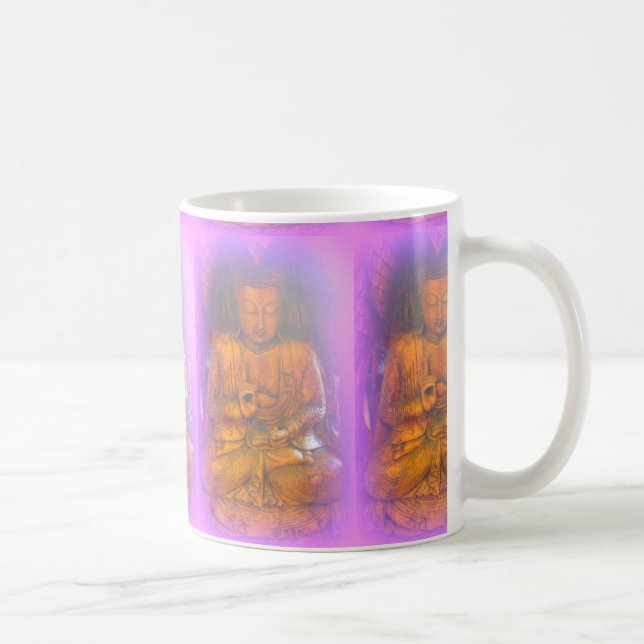 lila Aura serene sitzender Buddhas Kaffee Tasse (Rechts)