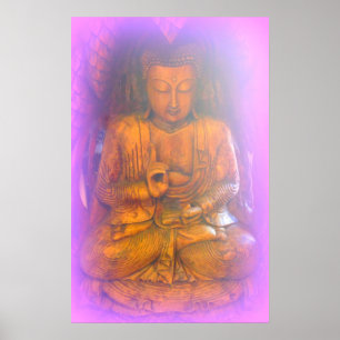 lila Aura sitzend Buddha Poster