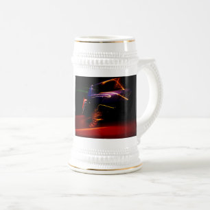 lila Autotanz Bierkrug Bierglas