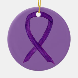 Lila Awareness Ribbon Custom Art Ornamente