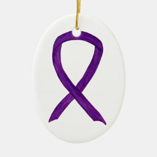Lila Awareness Ribbon Städtische Badeanstalt Keramik Ornament
