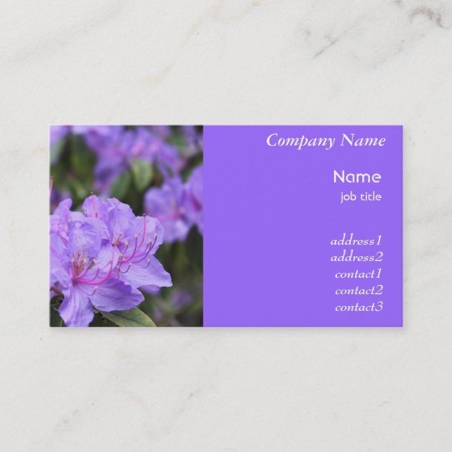 lila Azalea-Blume Visitenkarte (Vorderseite)