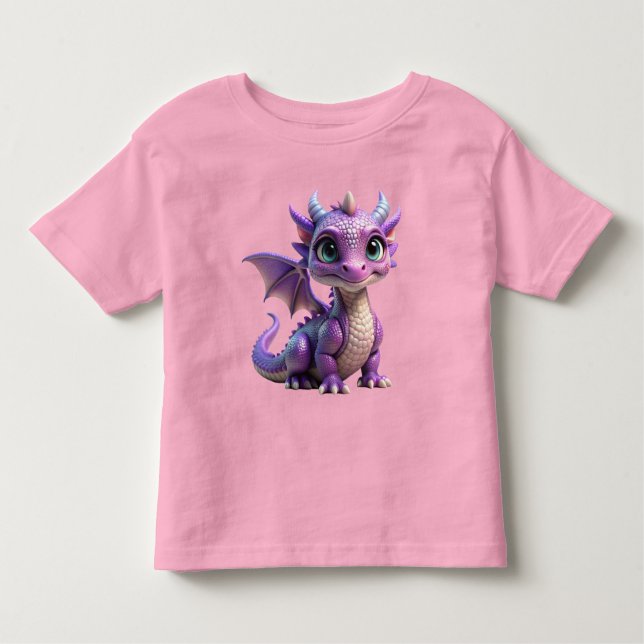 Lila Baby Dragon Tuch Kleinkind T-shirt (Vorderseite)