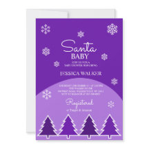 Lila Baby Dusche Weihnachtsschneeflocken Bäume Hol