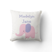 Lila Baby-Elefant-personalisierte Kissen