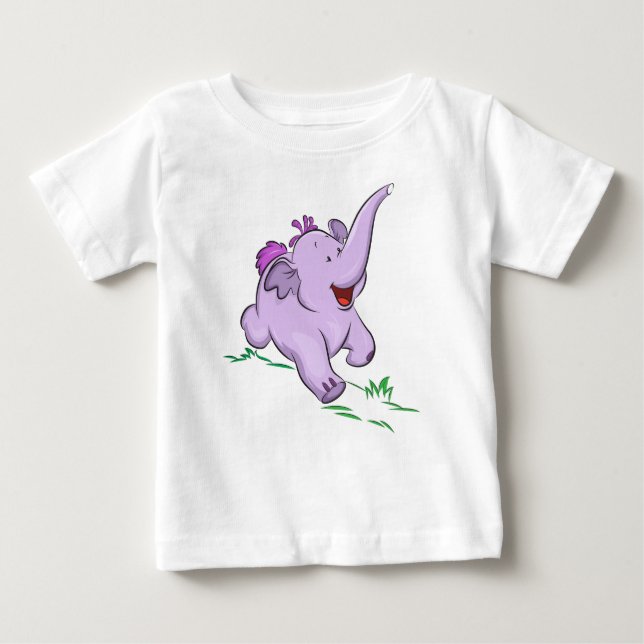 Lila Baby Elephant Kids Bodysuit und T - Shirt (Vorderseite)