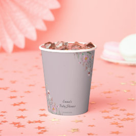 Lila Baby in Bloom Wildblume Kinderdusche Pappbecher